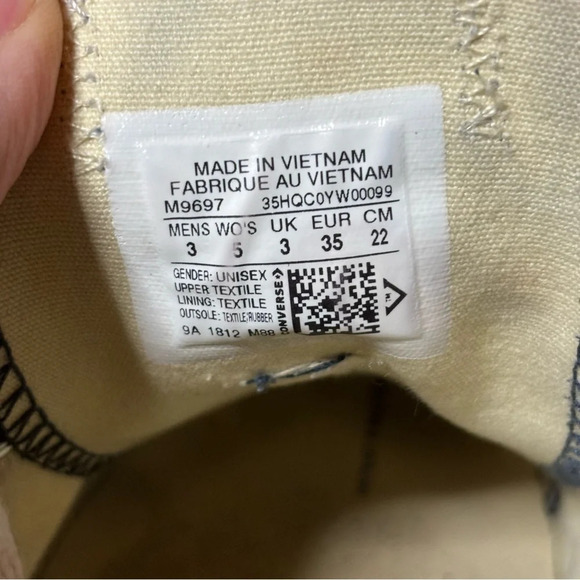 Converse CT All Star Ox M9697 Blue Casual Shoes Low Top Sneakers Women’s Size 5 - Picture 8 of 9